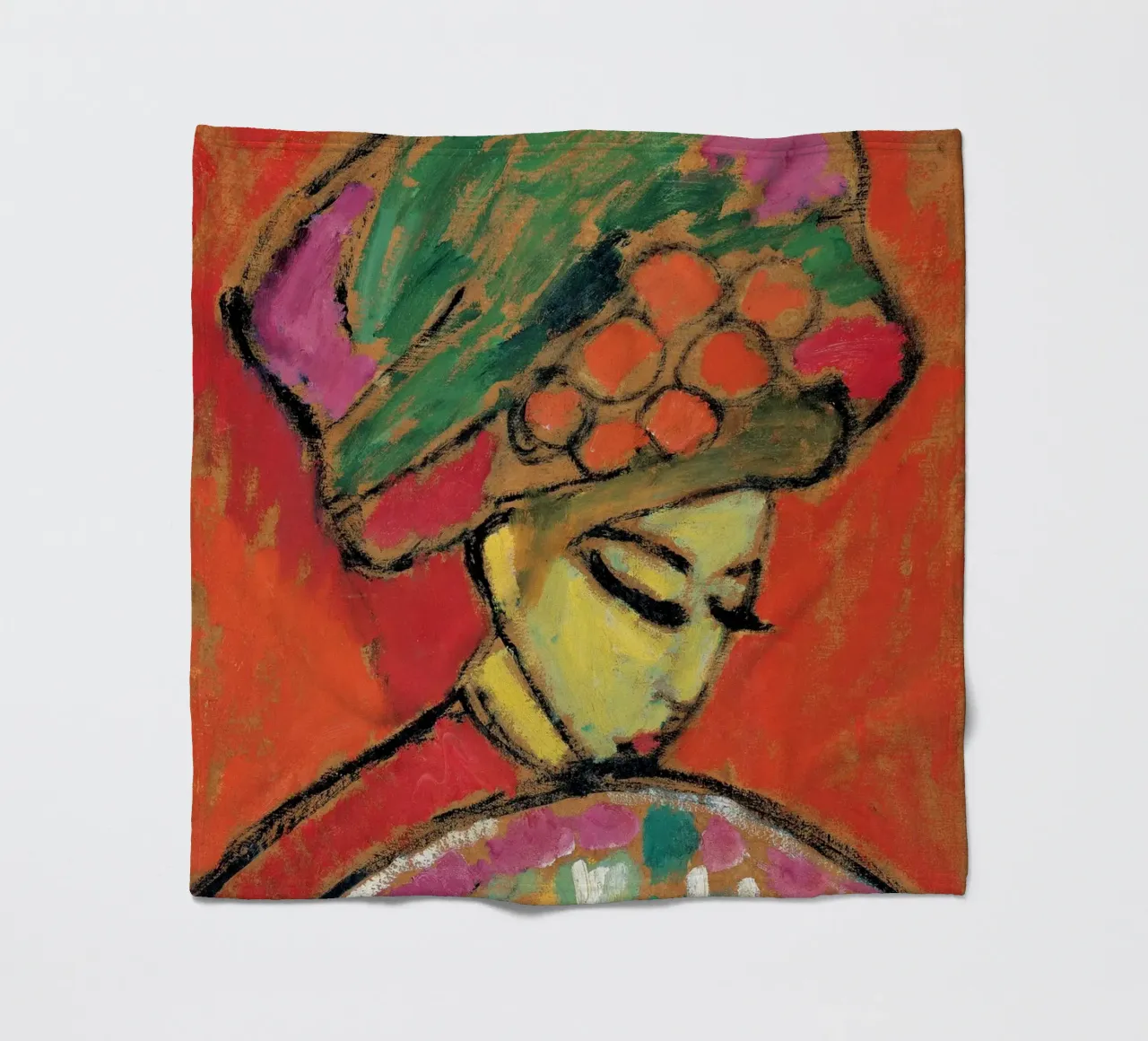 Alexej von Jawlensky - Ragazza con cappello a fiori, 1910 coperta in pile da Timeless Artworks