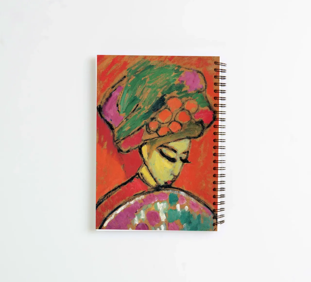 Alexej von Jawlensky - Young Girl with a Flowered Hat, 1910 spiral notebook by Timeless Artworks