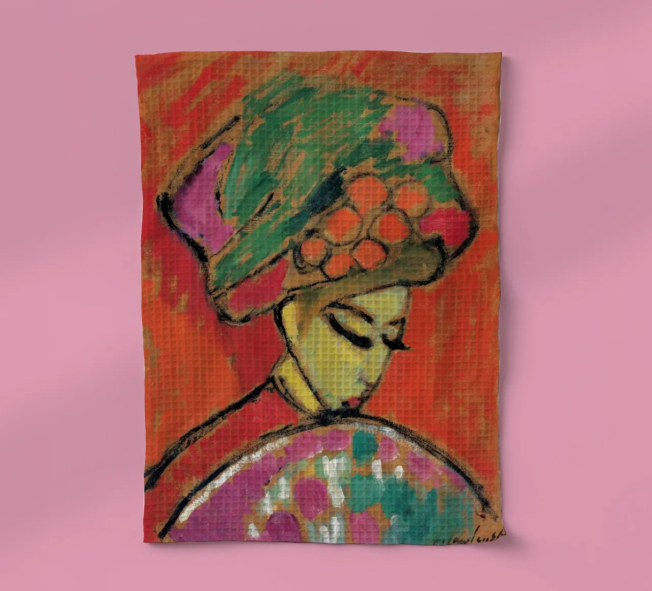Alexej von Jawlensky - Ragazza con cappello a fiori, 1910 canovaccio da cucina da Timeless Artworks