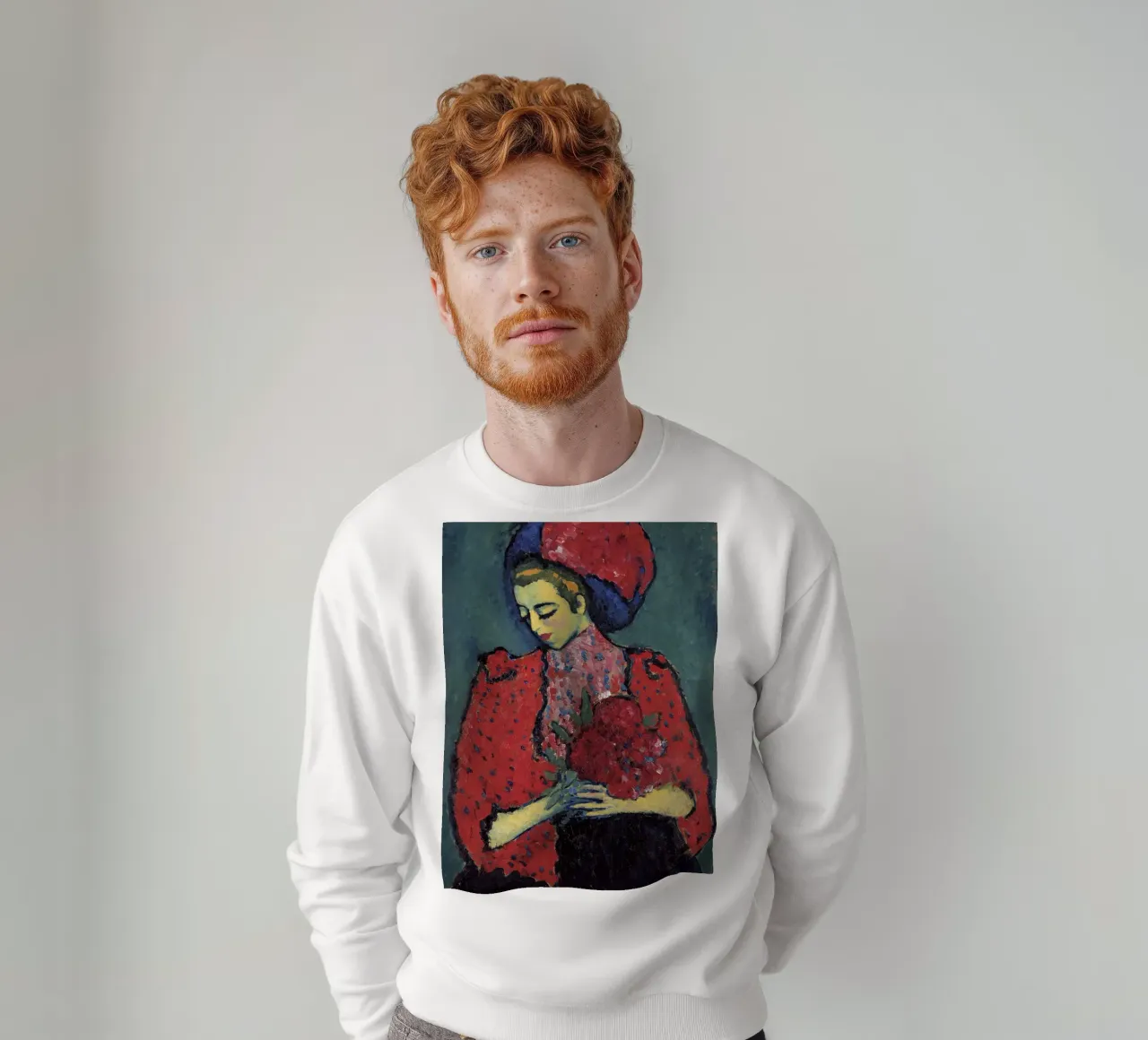 Alexej von Jawlensky - Giovane ragazza con peonie felpa da Timeless Artworks