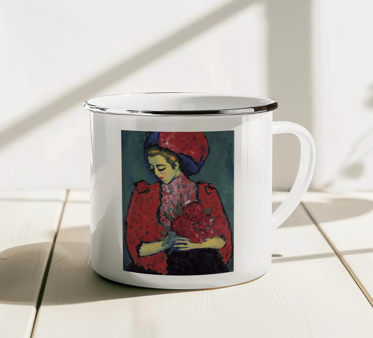 Alexej von Jawlensky - Giovane ragazza con peonie tazza in smalto da Timeless Artworks