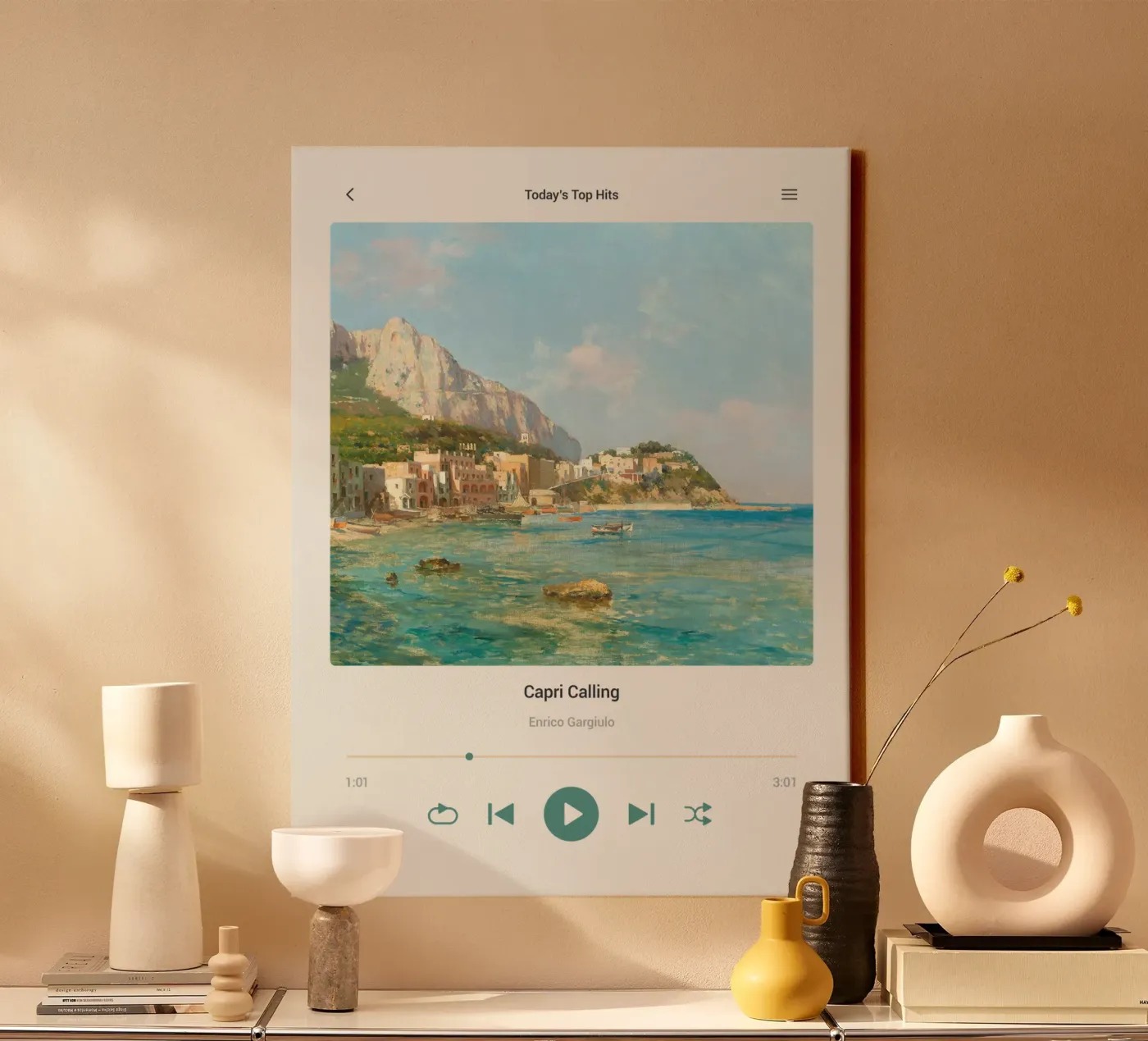 Capri Oproep canvas van Vintagrafica