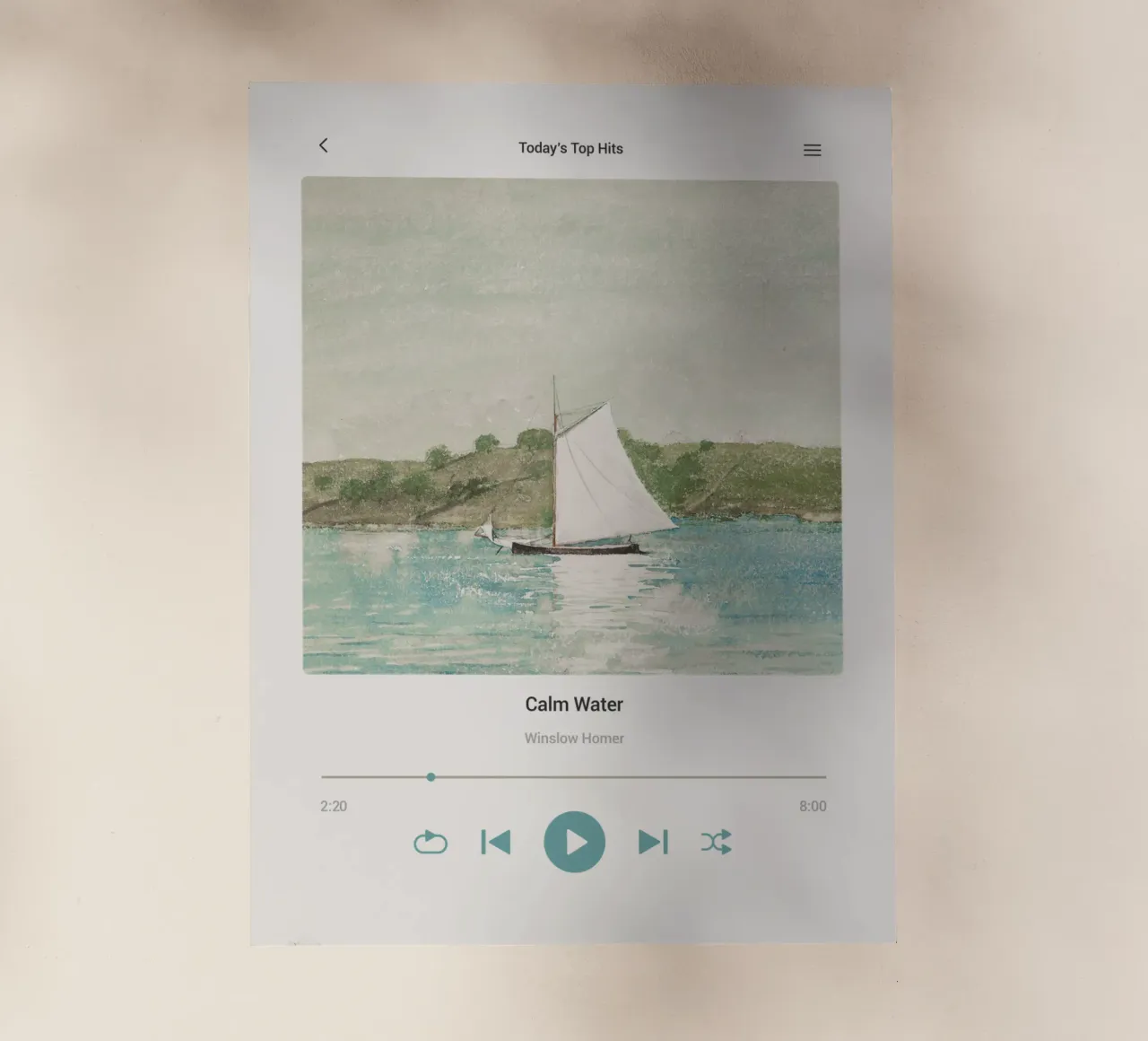 Canzone dell'acqua calma pellicola backlit da Vintagrafica