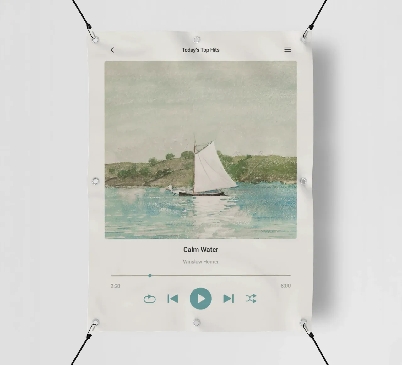 Canzone dell'acqua calma telo in pvc da Vintagrafica