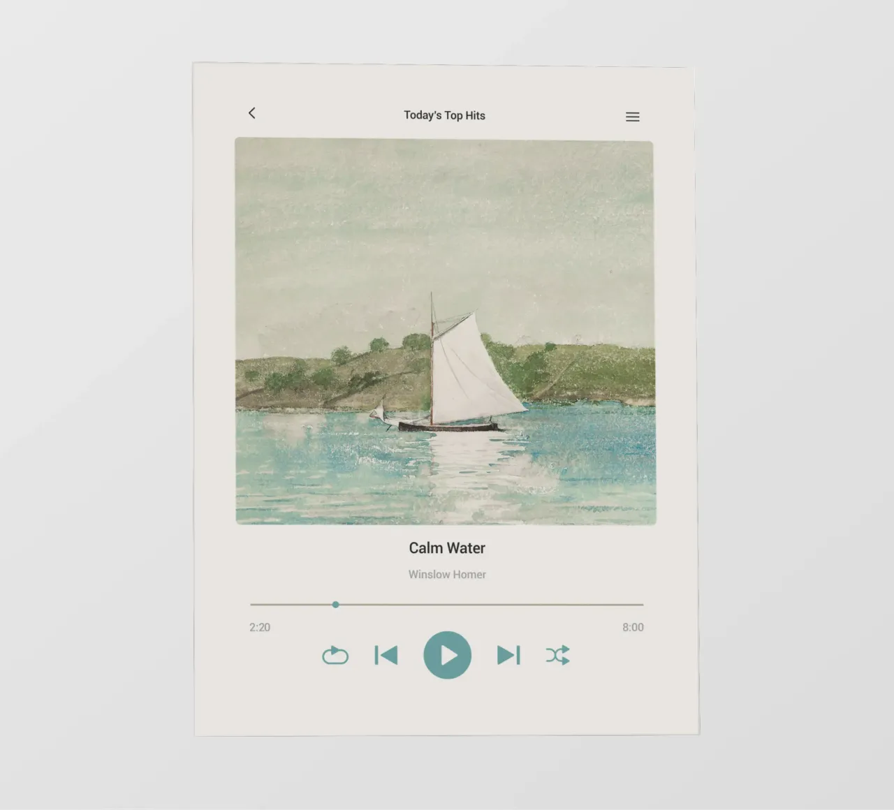 Canzone dell'acqua calma telo in pvc da Vintagrafica
