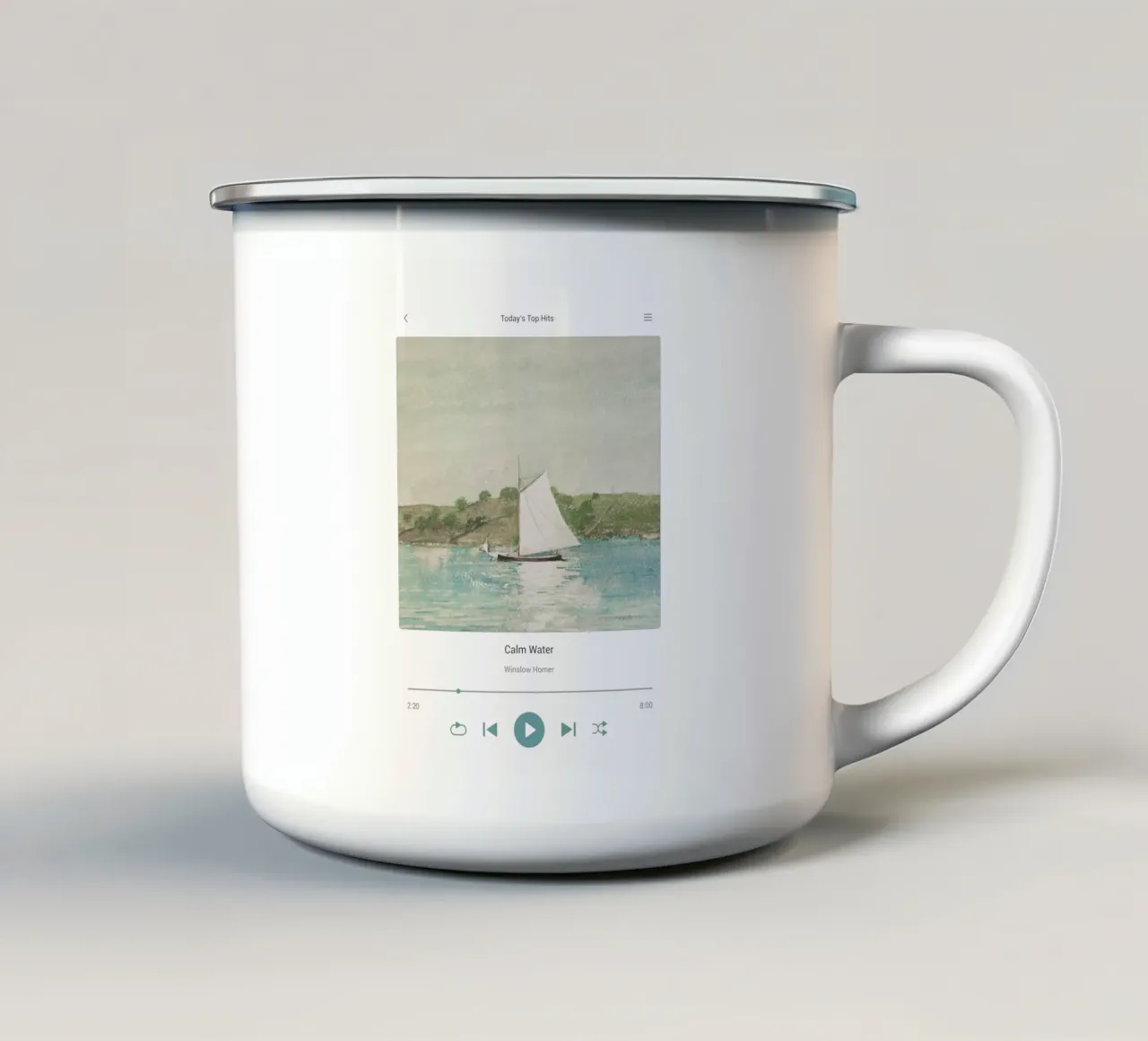 Canzone dell'acqua calma tazza in smalto da Vintagrafica
