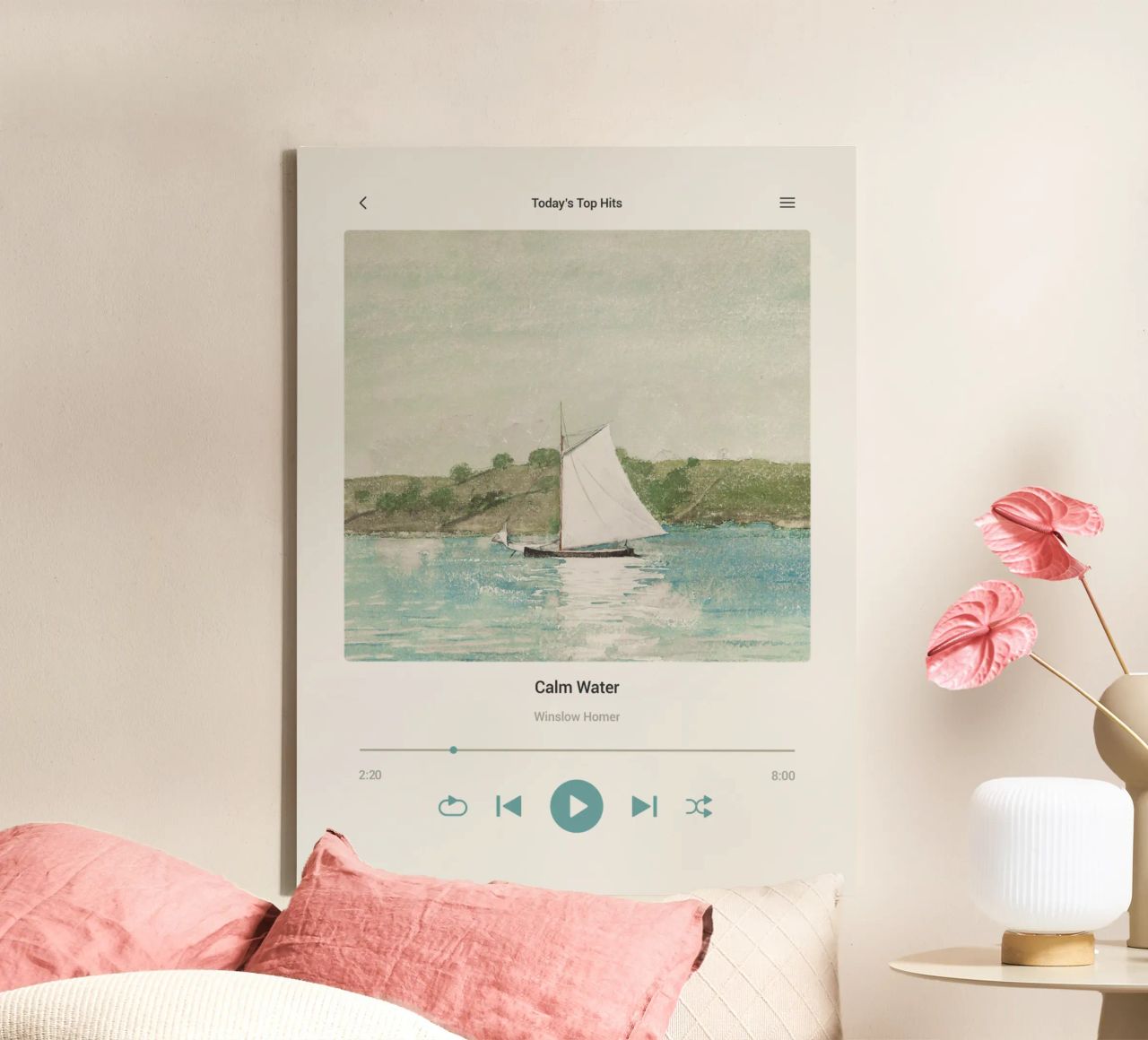 Calm Water Song Leinwand von Vintagrafica