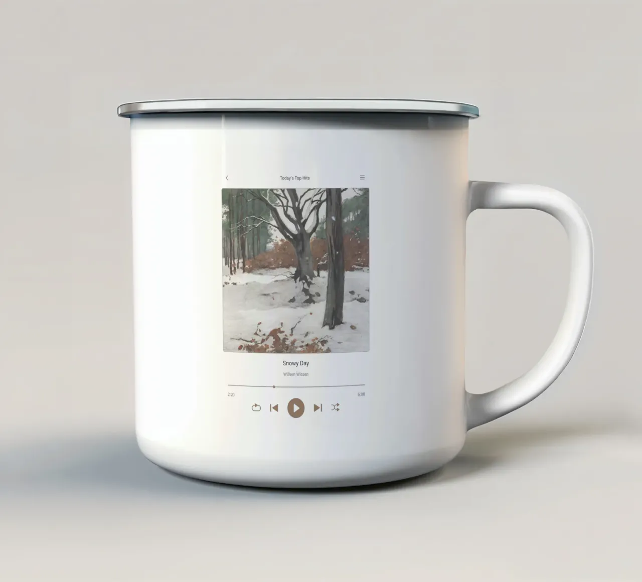 Canzone del giorno di neve tazza in smalto da Vintagrafica