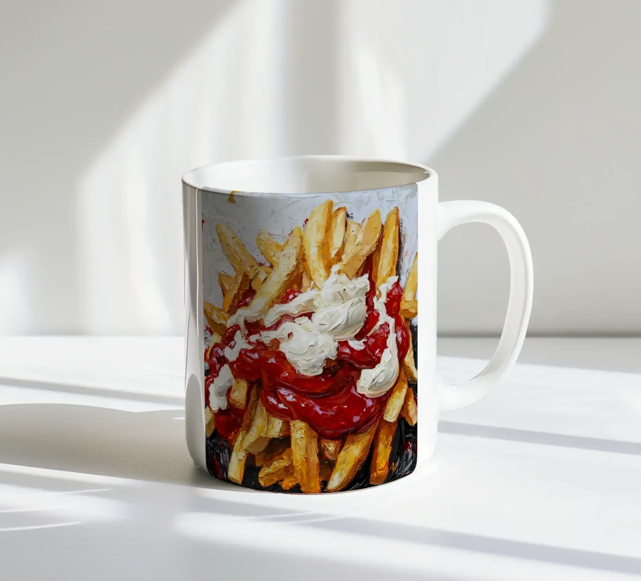 Patate fritte rosse bianche tazza in ceramica da Schön