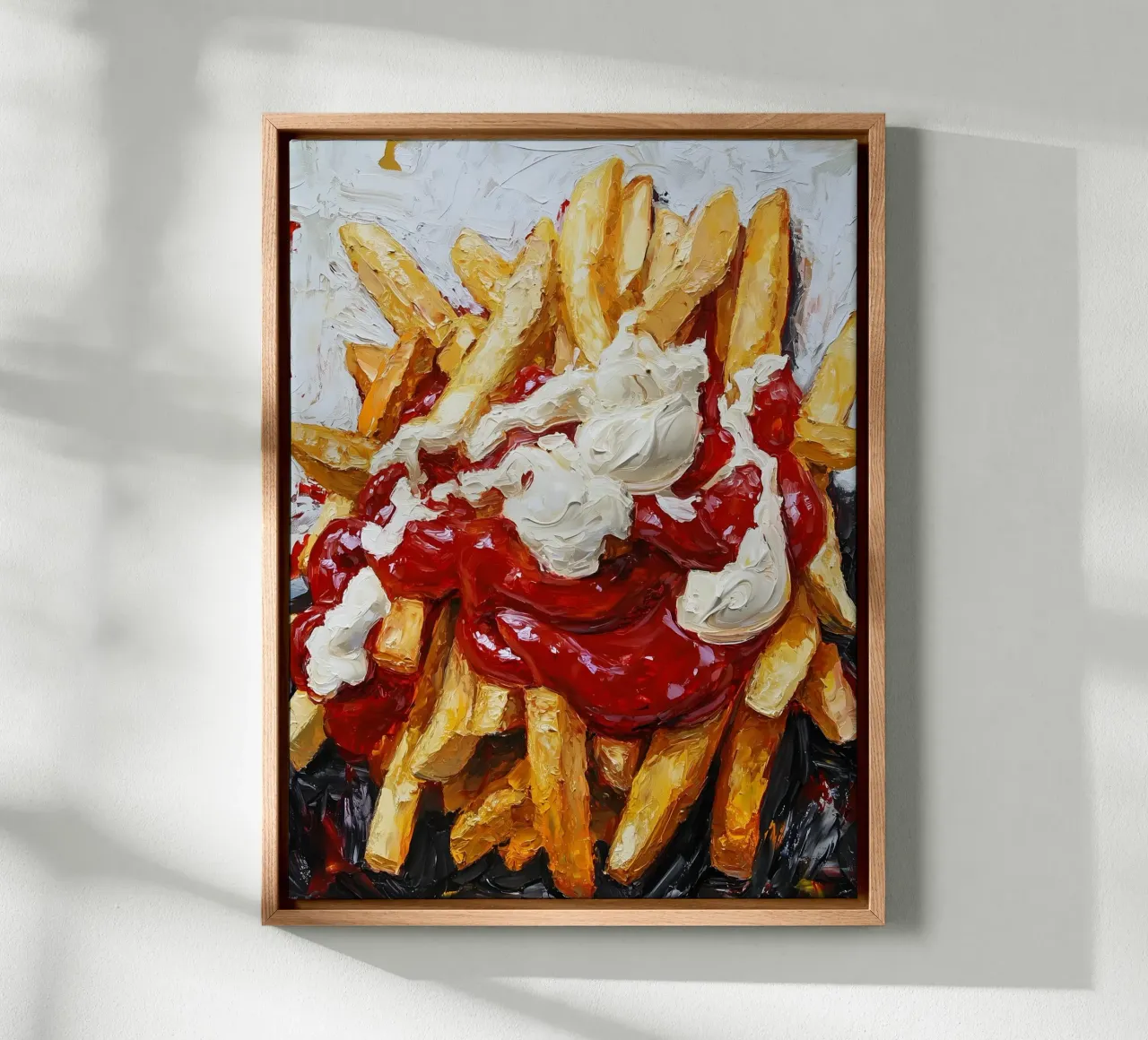 Patate fritte rosse bianche tela con Cornice a cassetta da Schön
