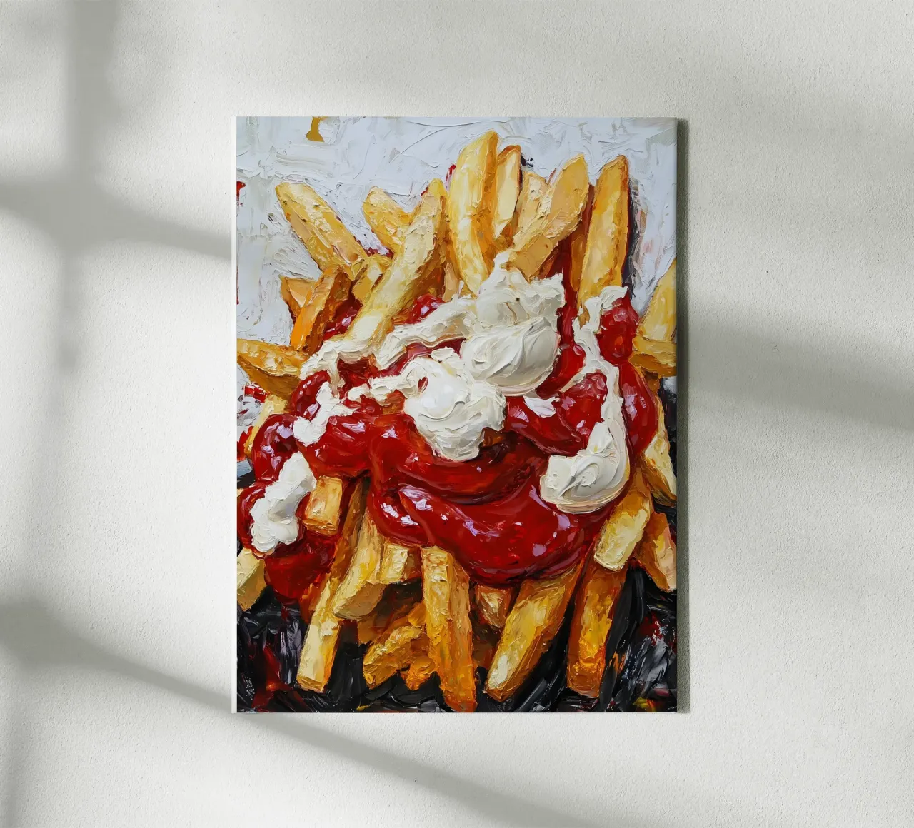 Patate fritte rosse bianche tela con Cornice a cassetta da Schön