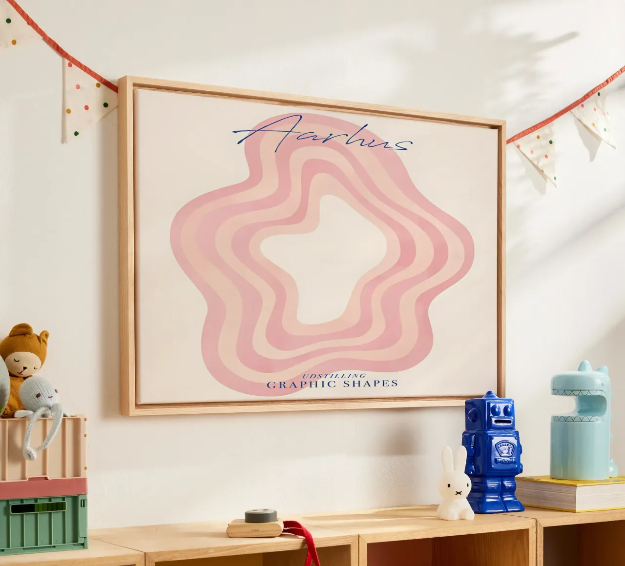Abstract Pastel Muurkunst, Moderne Poster, Grafische Print canvas met Baklijst van PrintStudio