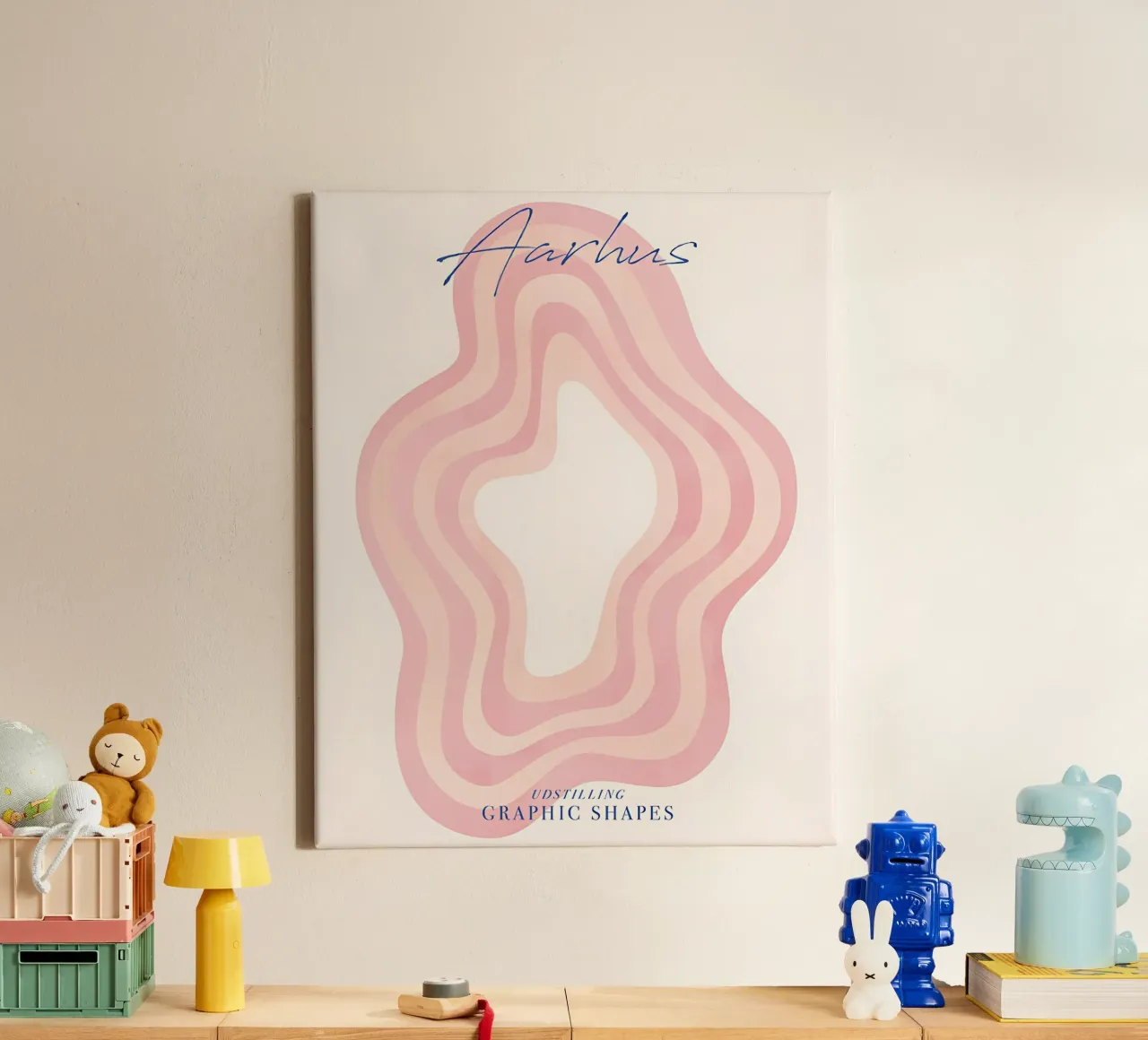 Abstract Pastel Muurkunst, Moderne Poster, Grafische Print canvas met Baklijst van PrintStudio