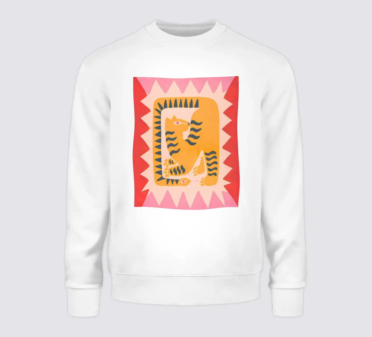 Abstracte tijger slangenprint, Tijger grafische print sweatshirt van PrintStudio