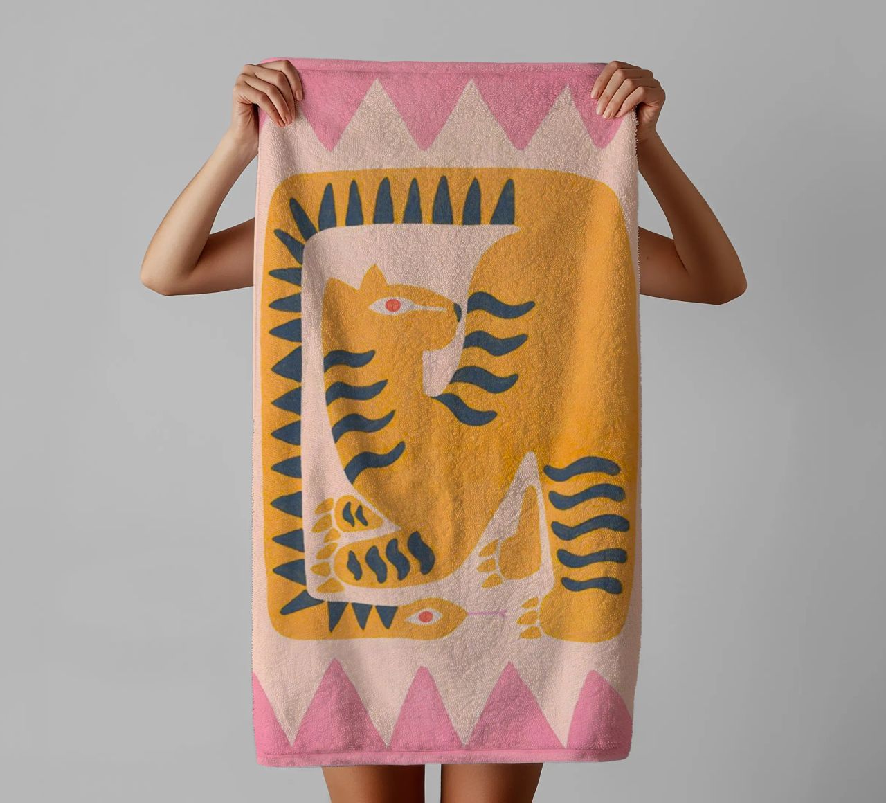Imprimé serpent tigre abstrait, imprimé graphique tigre serviette de bain de PrintStudio