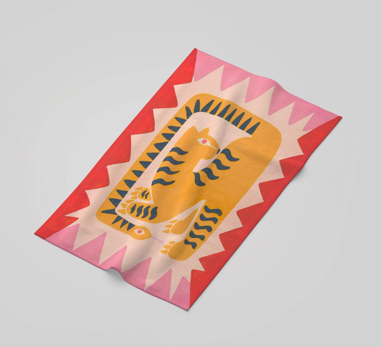 Abstracte tijger slangenprint, Tijger grafische print strandhanddoek van PrintStudio