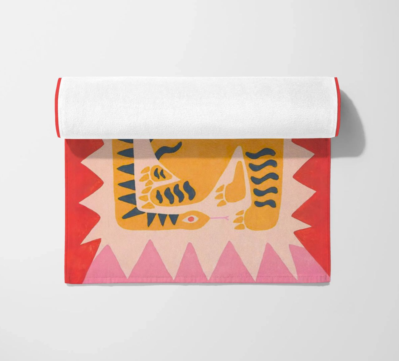 Abstracte tijger slangenprint, Tijger grafische print strandhanddoek van PrintStudio