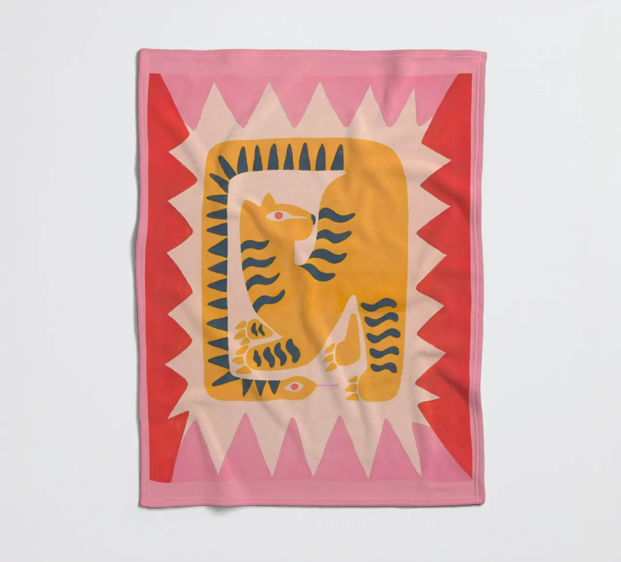 Abstracte tijger slangenprint, Tijger grafische print fleecedeken van PrintStudio