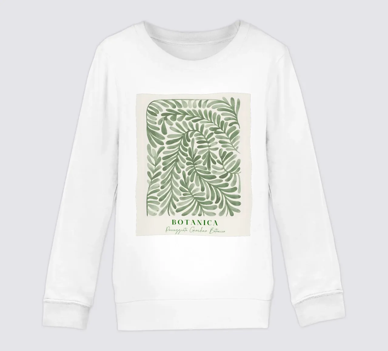 Poster botanico astratto sulle piante, foglie moderne ad acquerello felpa bambino da ArtHaus