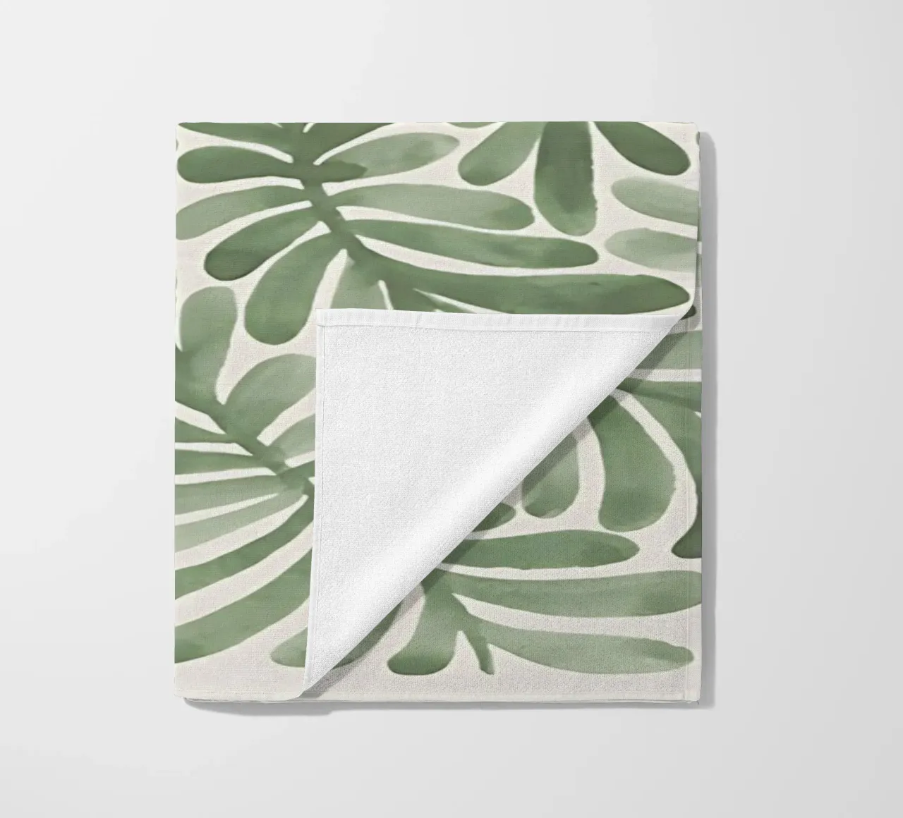 Poster botanico astratto sulle piante, foglie moderne ad acquerello telo mare da ArtHaus