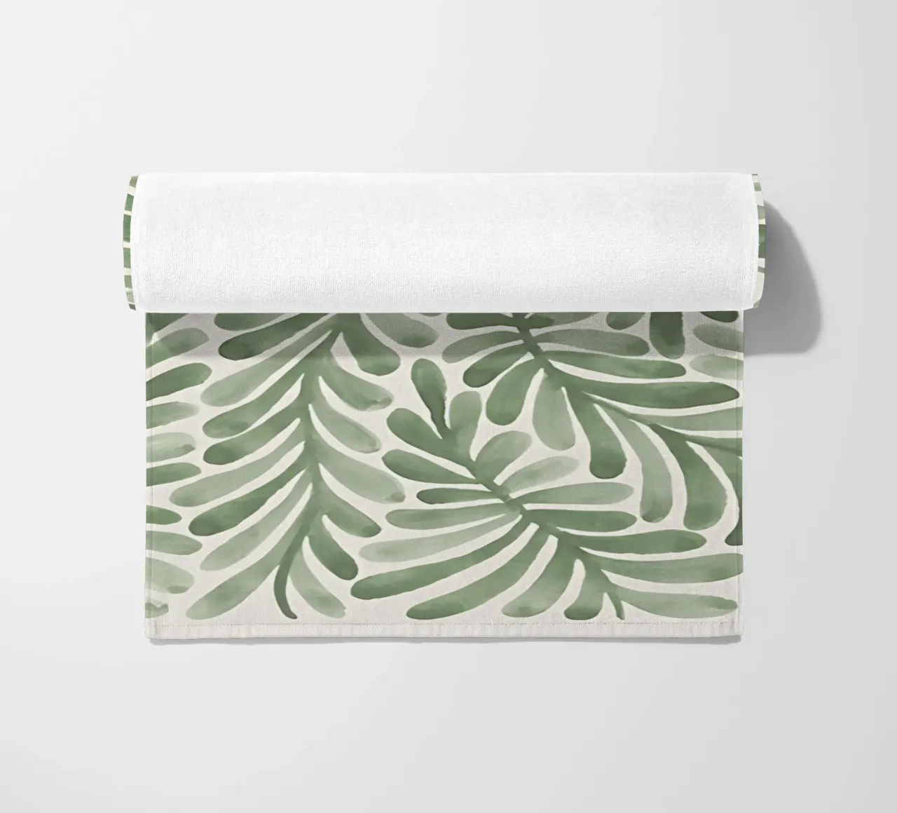 Poster botanico astratto sulle piante, foglie moderne ad acquerello telo mare da ArtHaus