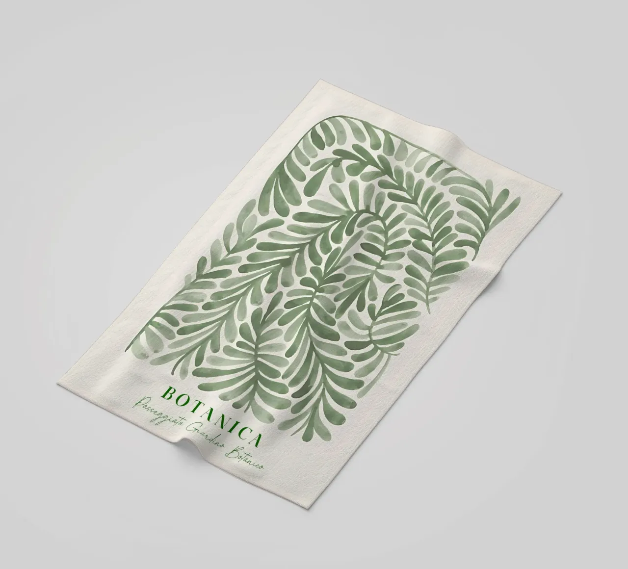 Poster botanico astratto sulle piante, foglie moderne ad acquerello telo mare da ArtHaus