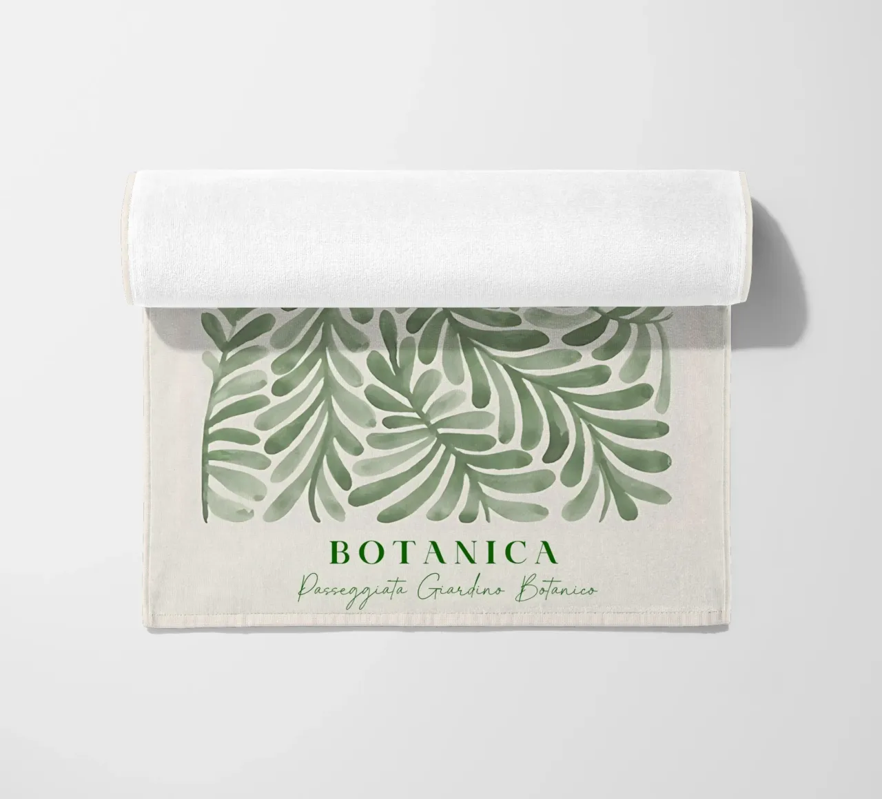 Poster botanico astratto sulle piante, foglie moderne ad acquerello telo mare da ArtHaus