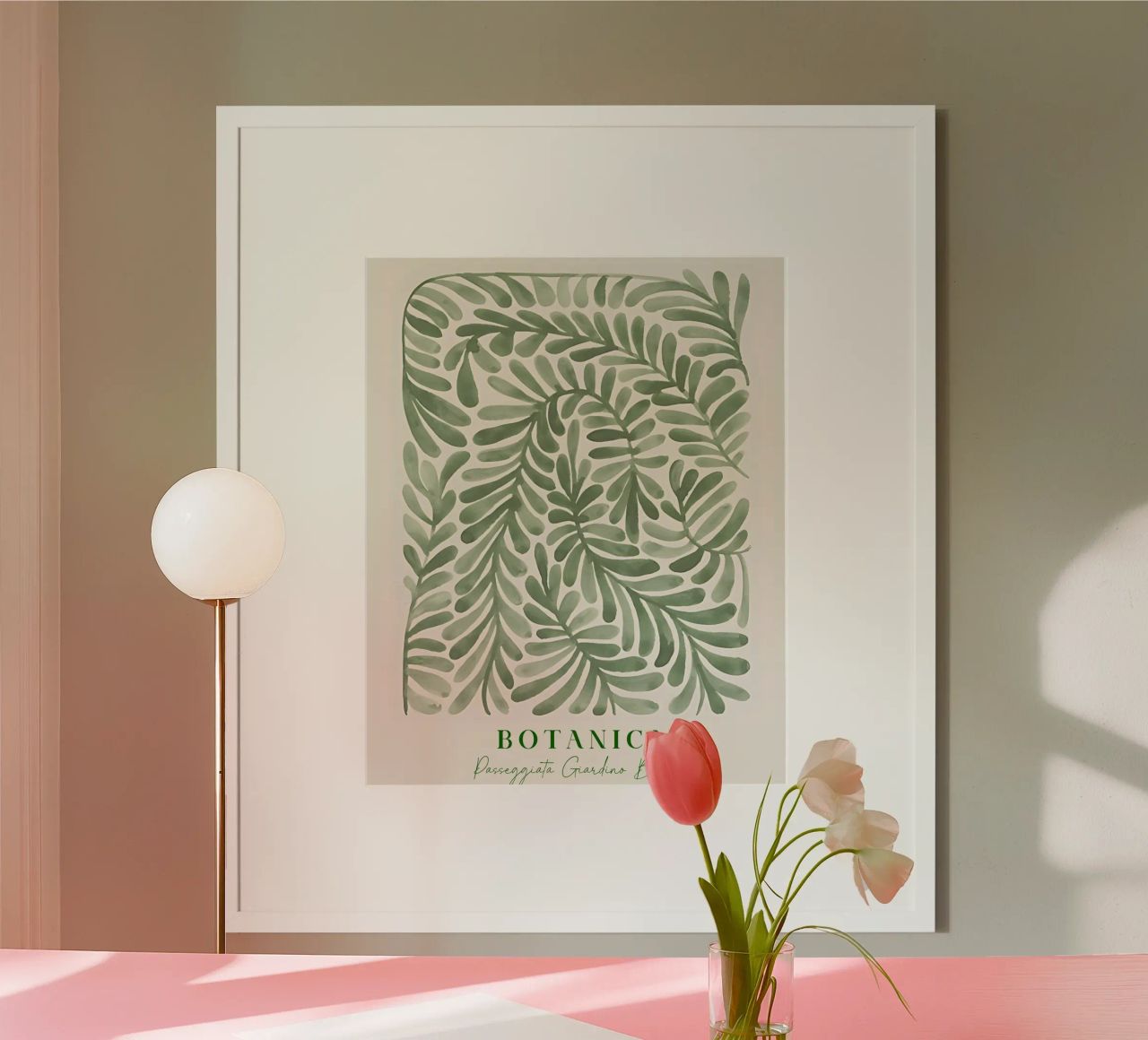 Poster de plantes botaniques abstraites, feuilles modernes à l'aquarelle poster de ArtHaus