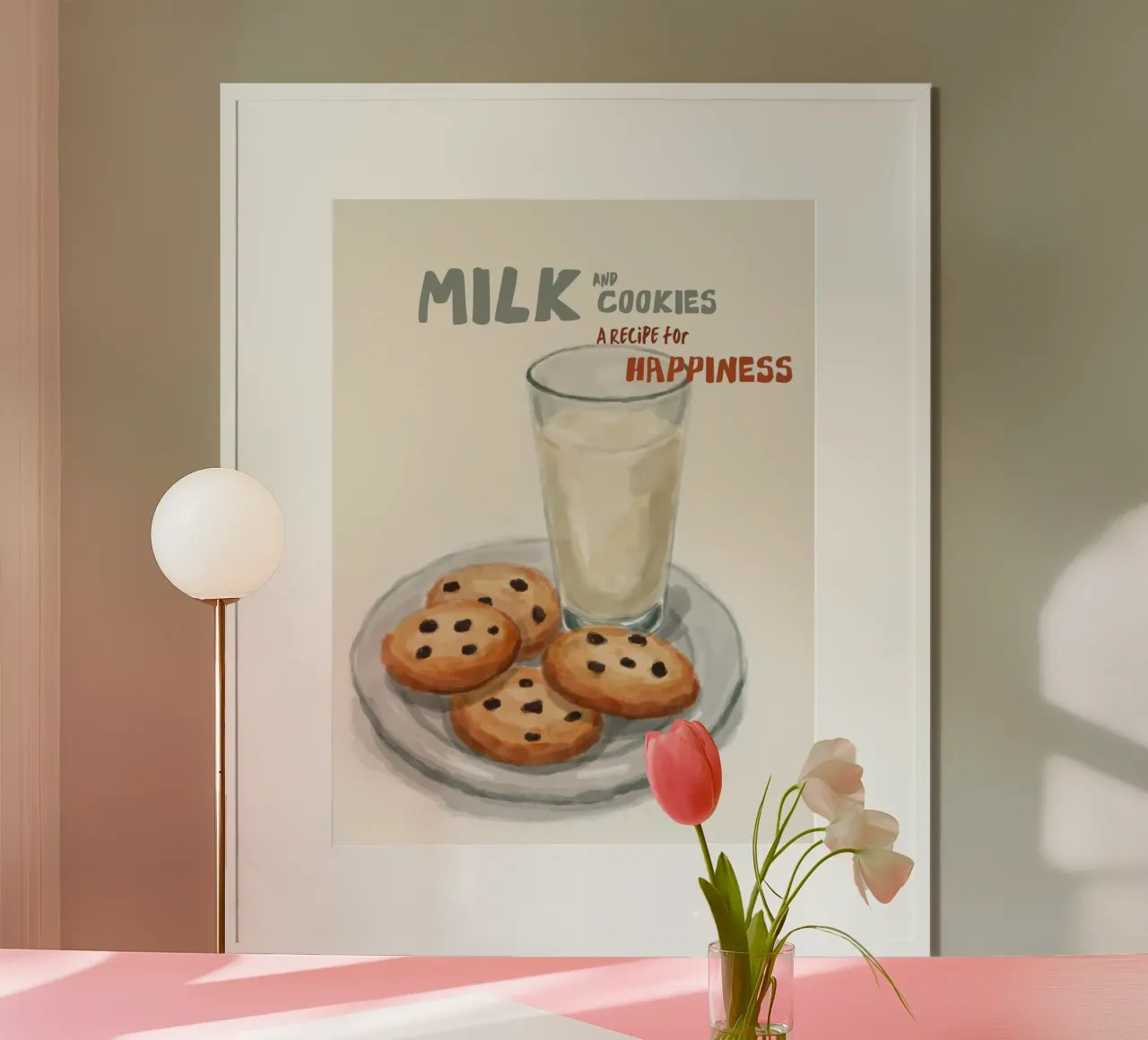Una ricetta per la FELICITÀ poster con telaio in plastica da Indigo Rain