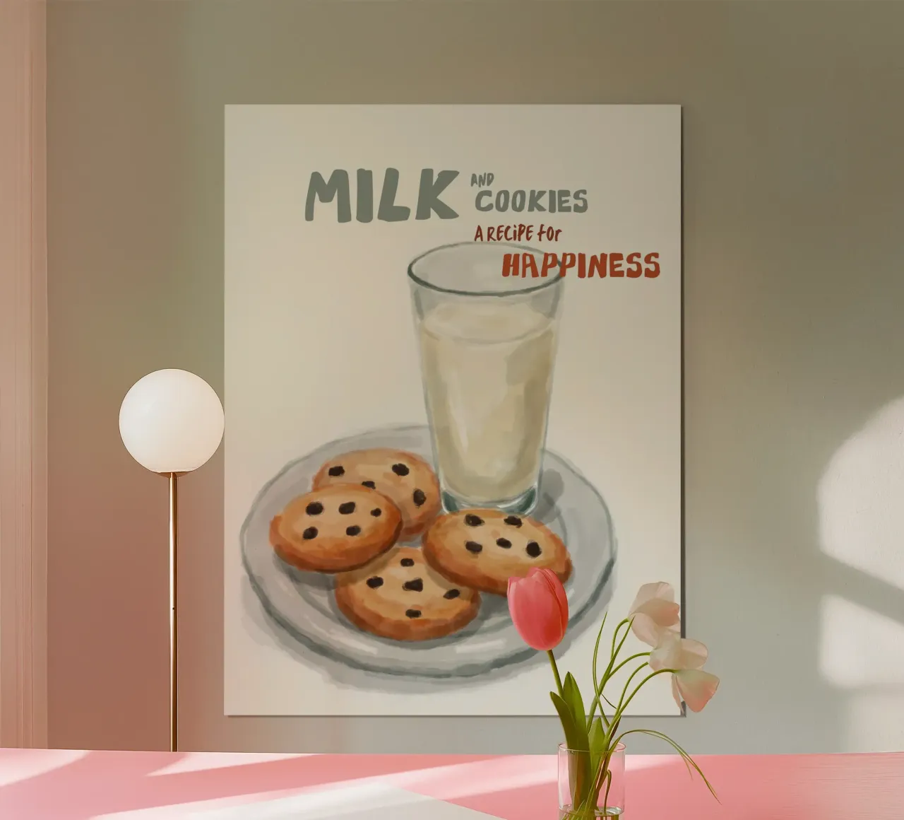 Una ricetta per la FELICITÀ poster con telaio in plastica da Indigo Rain
