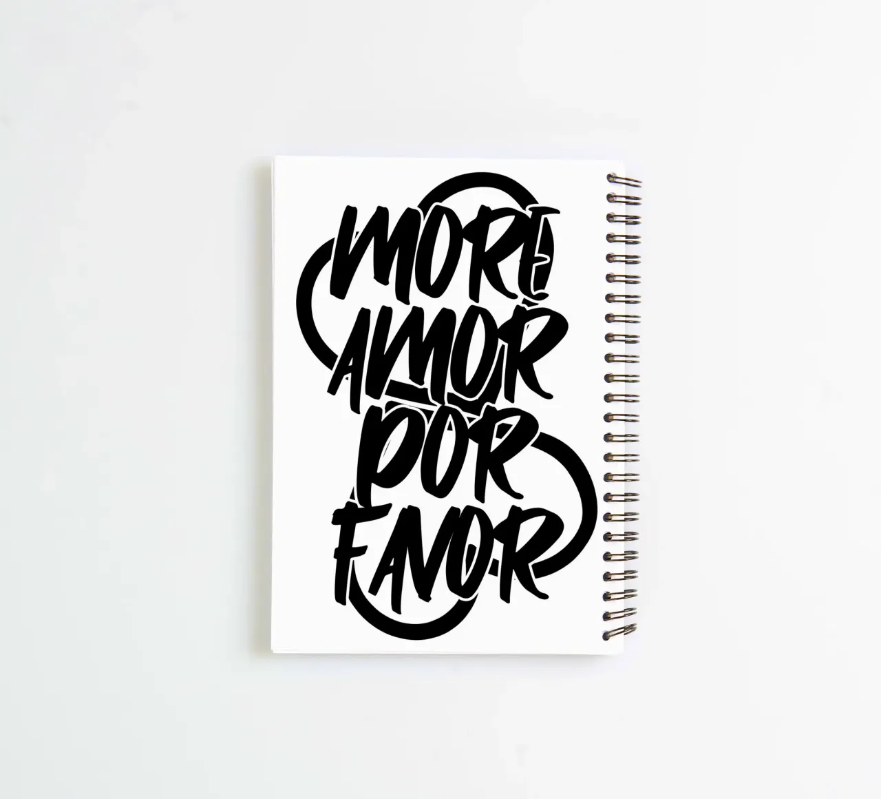 Plus d'amour, s'il vous plaît carnet à spirale de Wall of Words