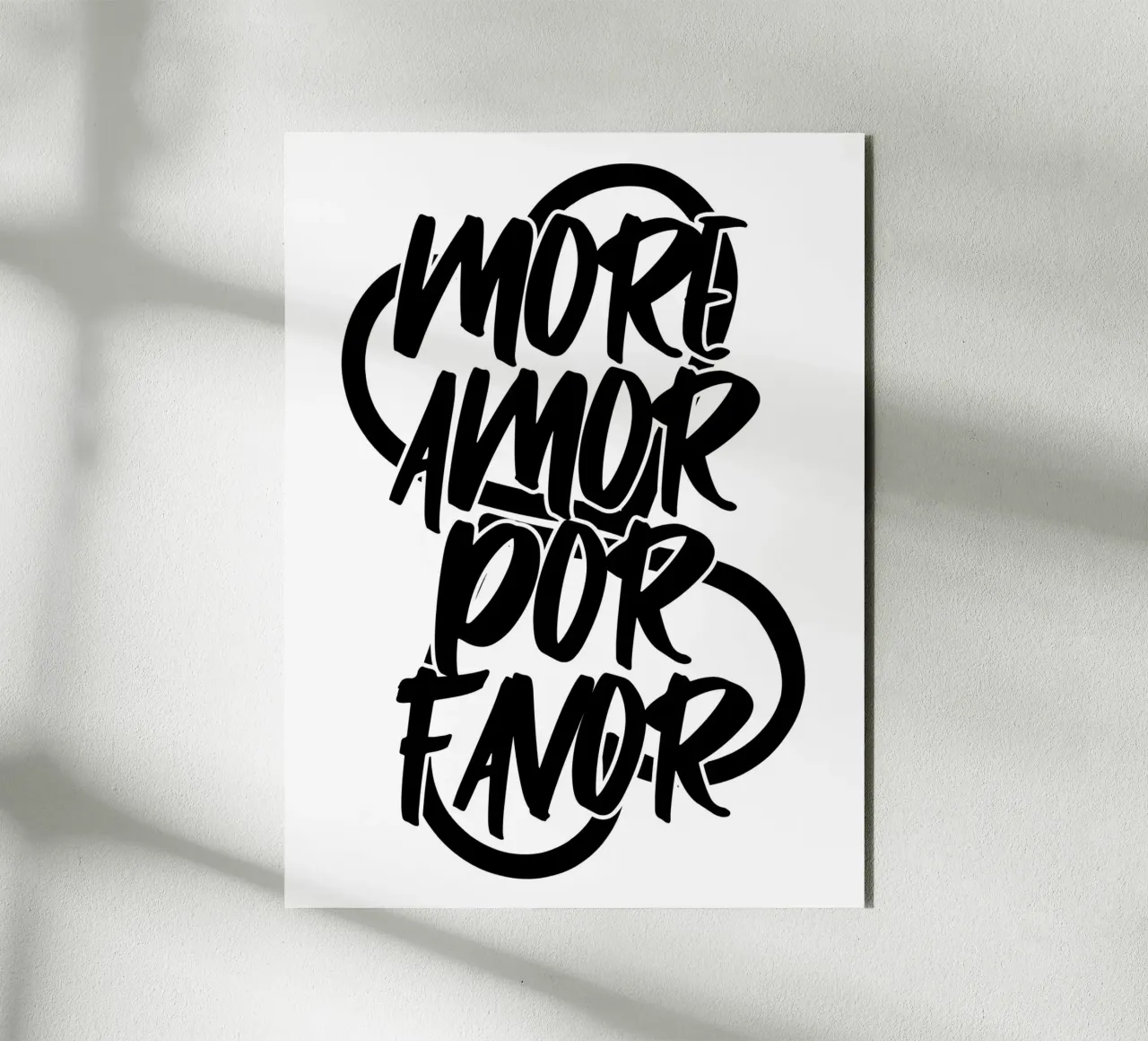 Più amore per favore alluminio dibond da Wall of Words