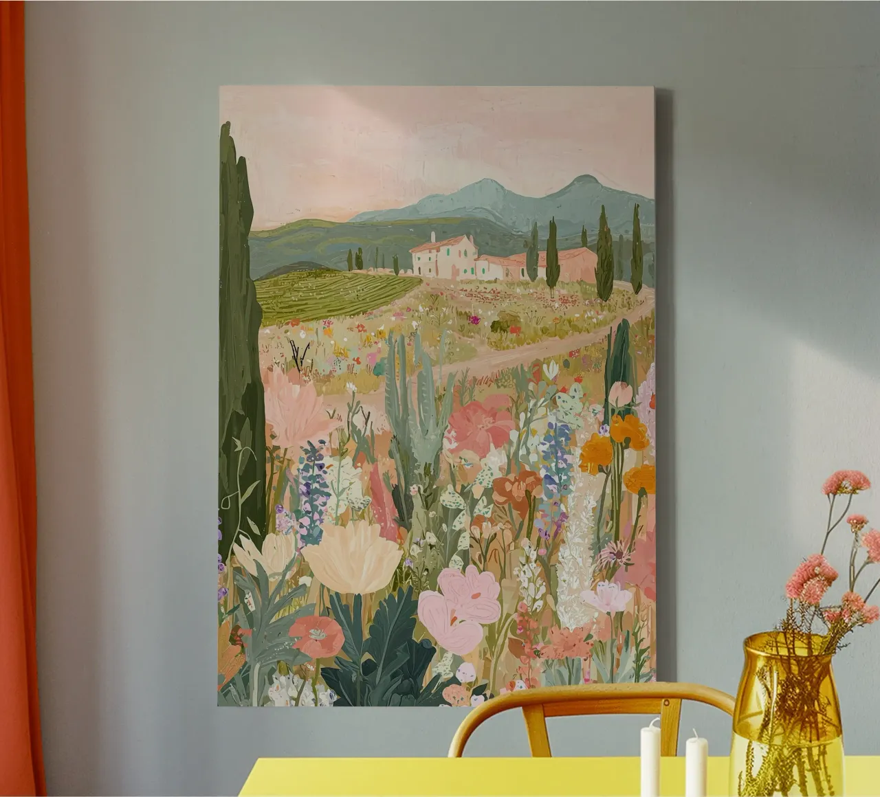 Abstract Floral Wilderness Print, Flower Landscape Art canvas by ArtHaus