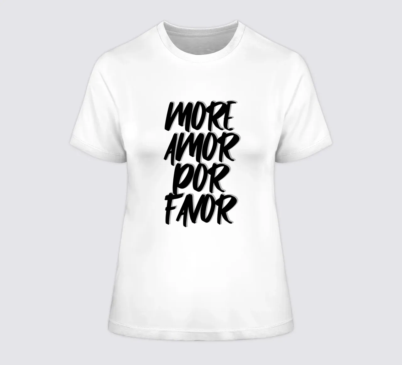 More Love Please women's fitted t-shirt by Wall of Words