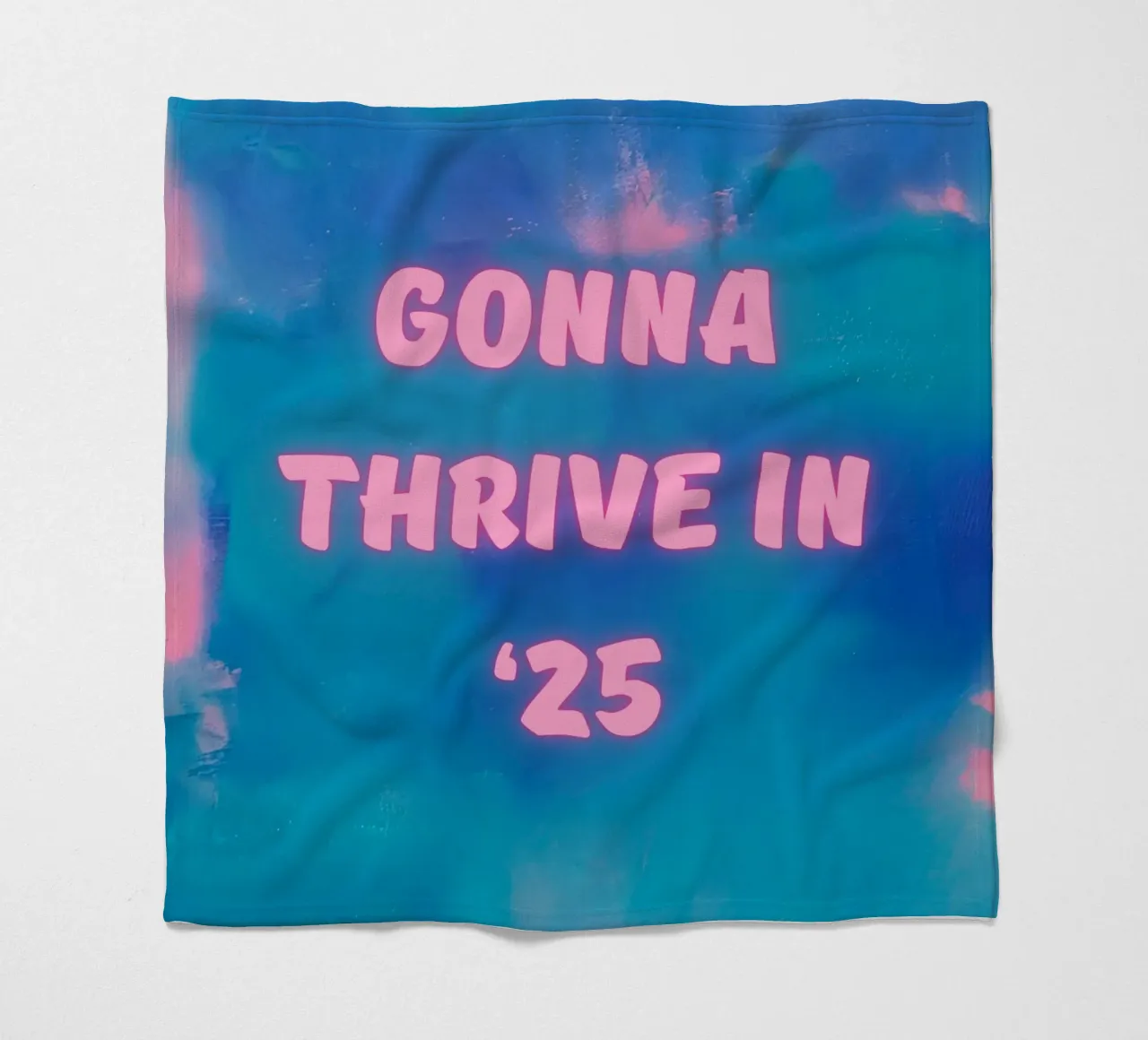 "Gonna Thrive in ’25" Colorful Abstract Print fleece blanket by FABOArt