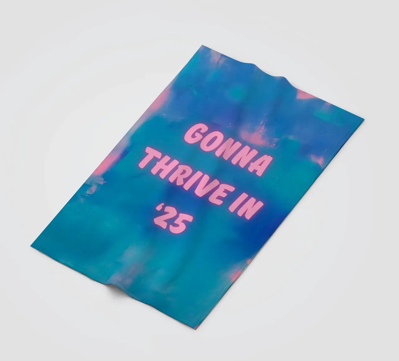 "Gonna Thrive in ’25" Colorful Abstract Print fleece blanket by FABOArt