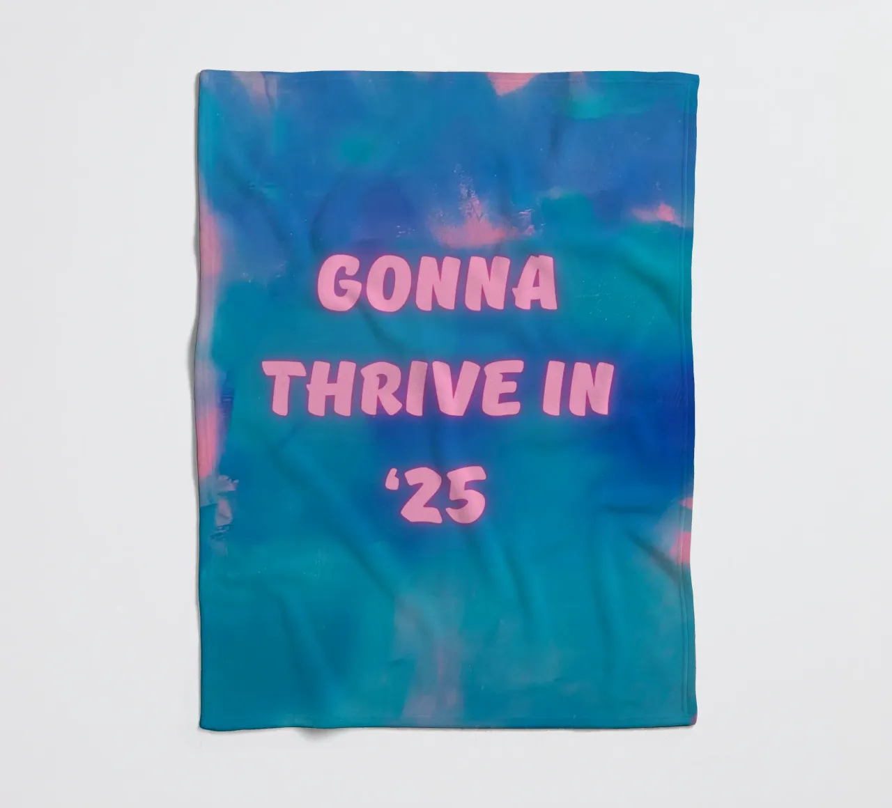 "Gonna Thrive in ’25" Colorful Abstract Print fleece blanket by FABOArt