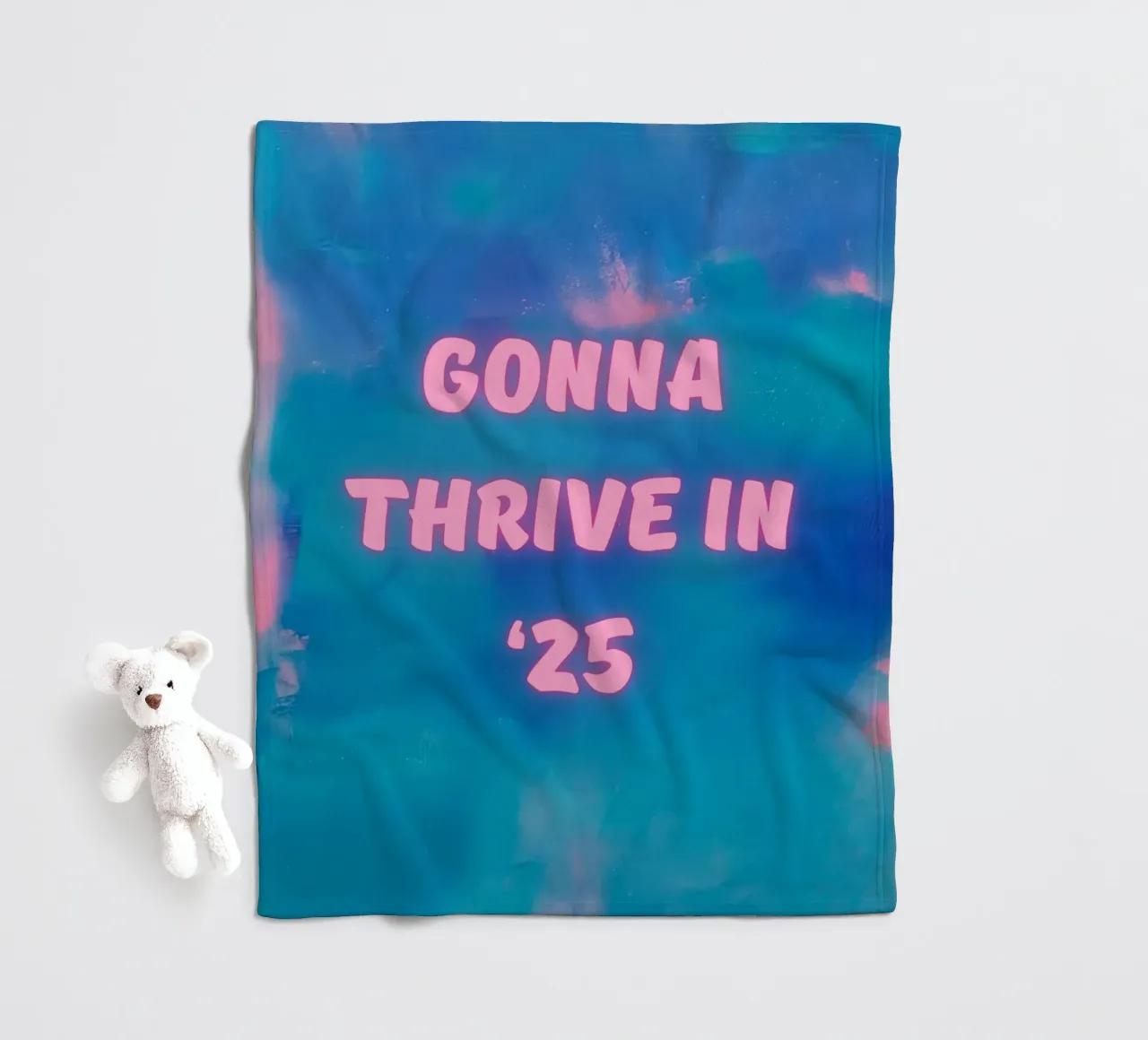 "Gonna Thrive in ’25" Colorful Abstract Print fleece blanket by FABOArt