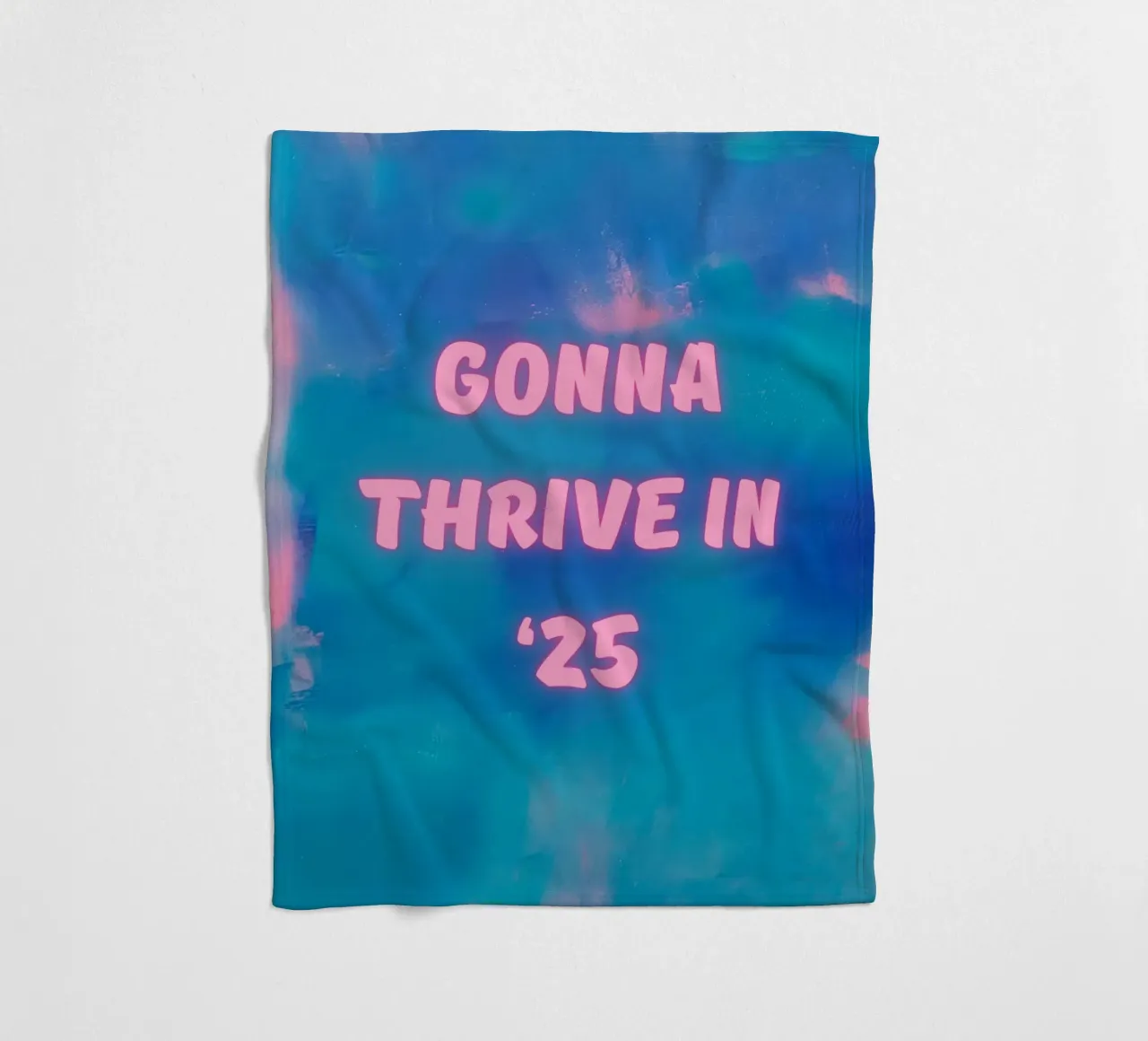 "Gonna Thrive in ’25" Colorful Abstract Print fleece blanket by FABOArt