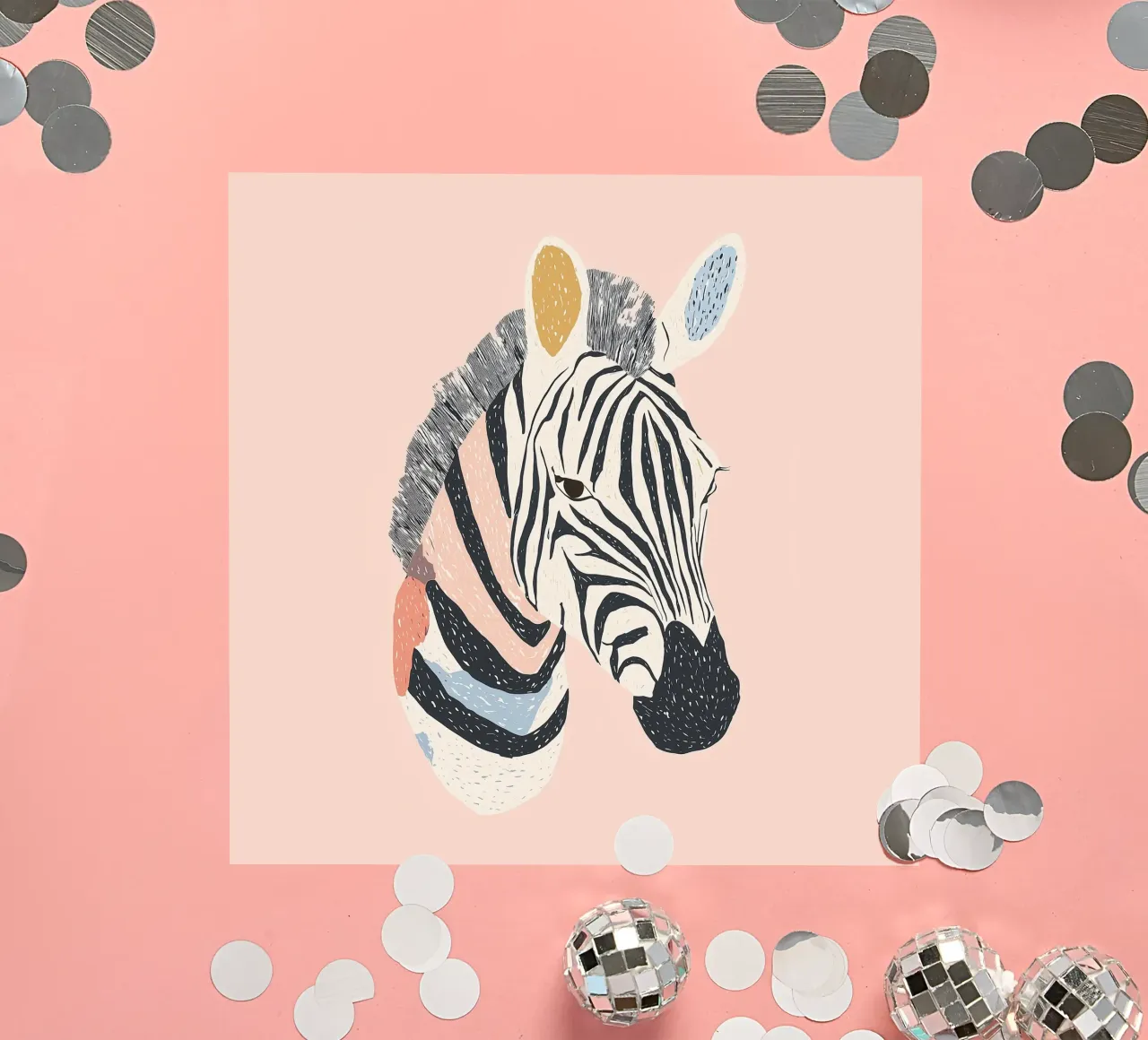Zebra Nursery Print for Kids Room, Fun Animal Print sticker by Little Lola