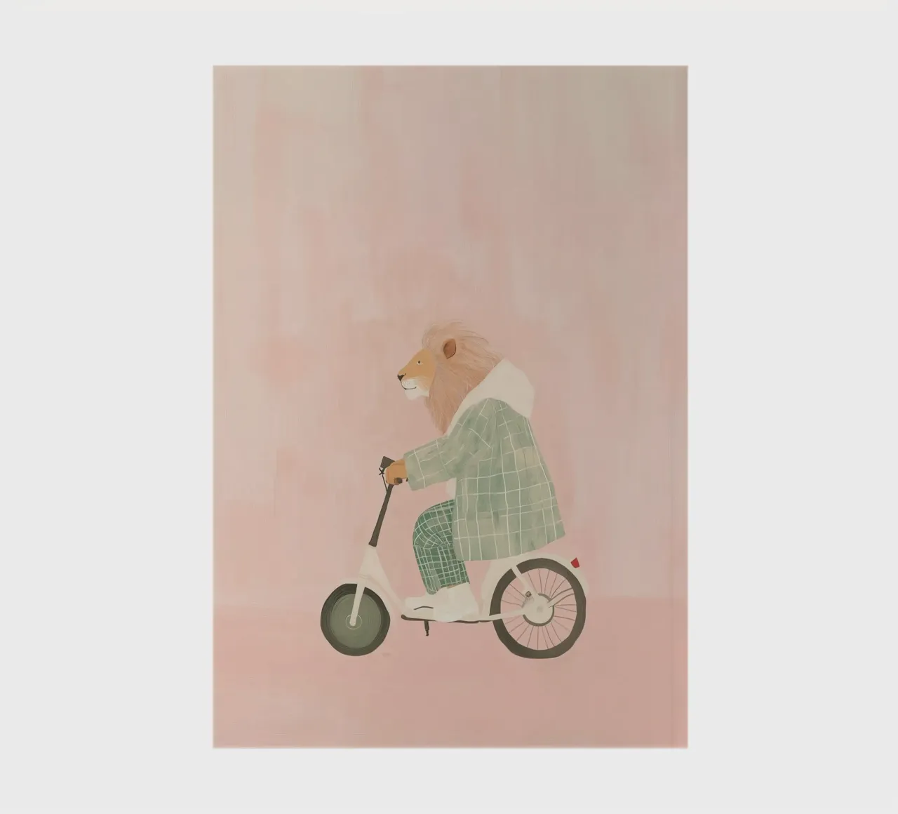Lion Cycling, Cute Kids Print for Nursery, Funny Lion Print notebook by Little Lola