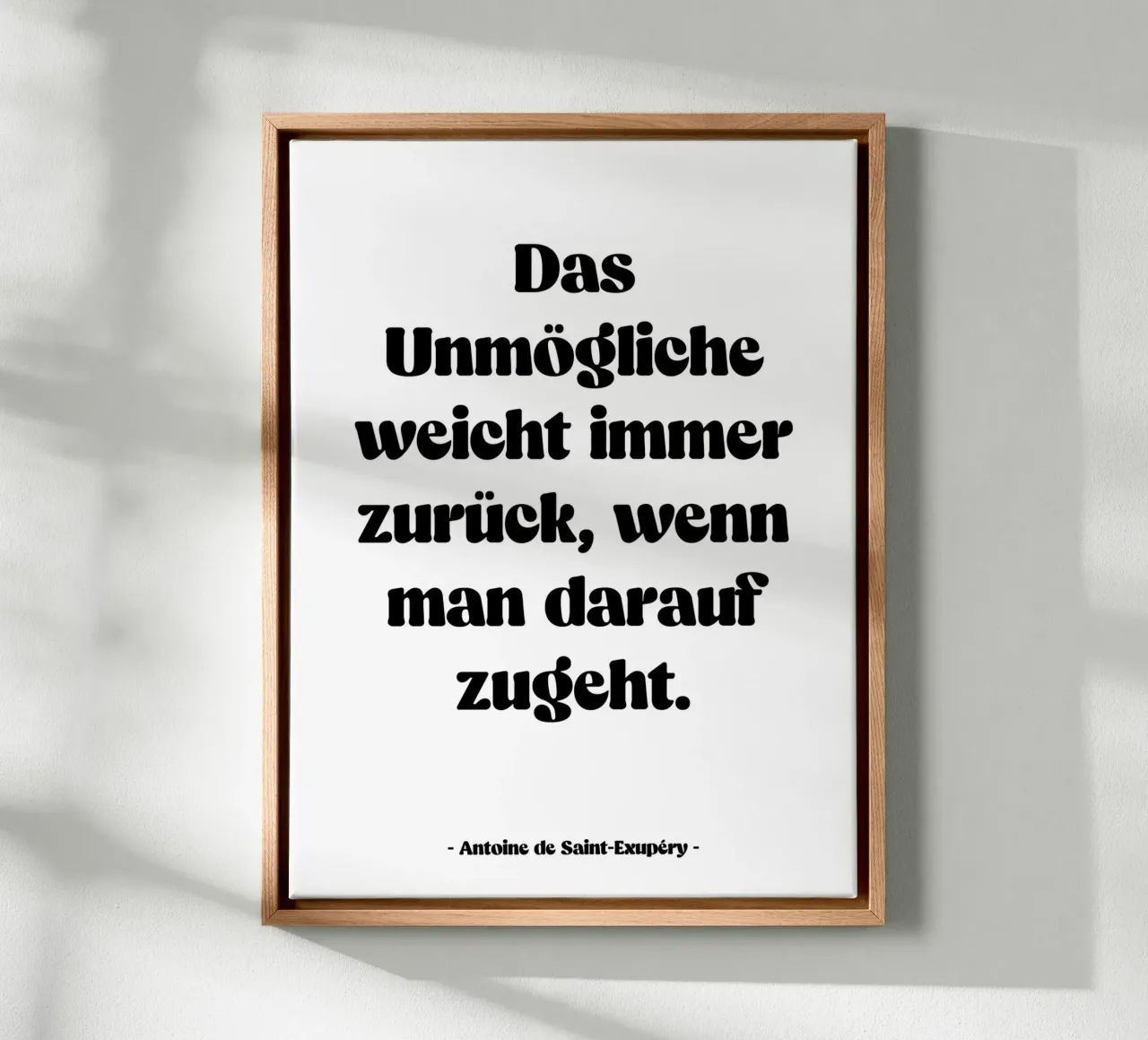Citation "Das Unmögliche weicht immer zurück" Leinwand von Wall of Words