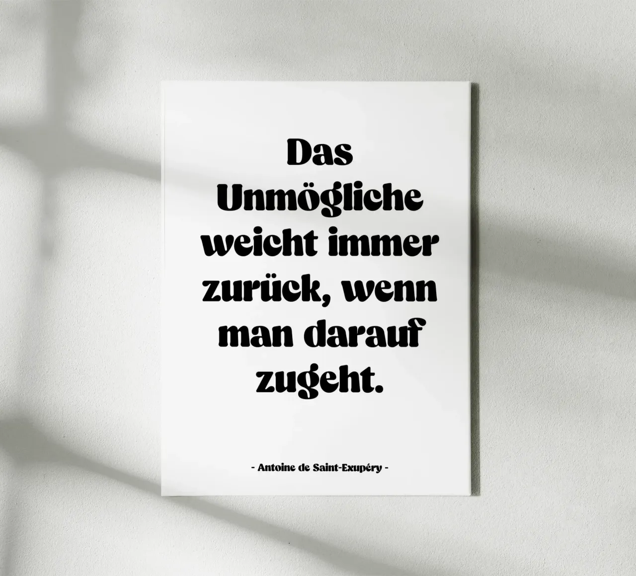 Citation "Das Unmögliche weicht immer zurück" Leinwand von Wall of Words