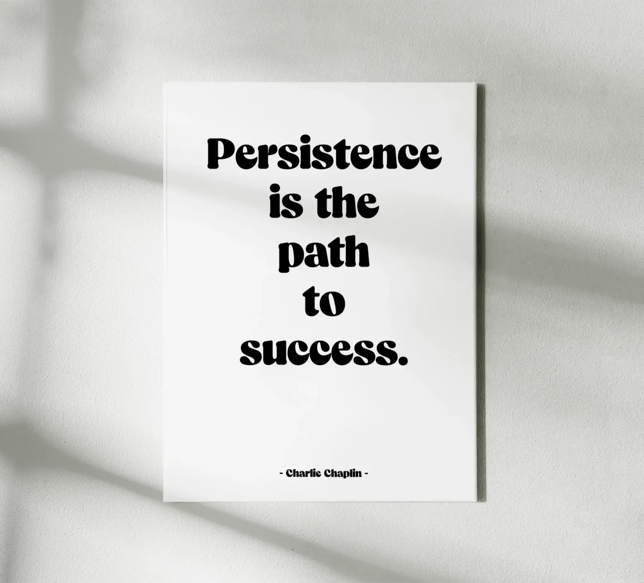 Citation "Persistence is the path to success" canvas with Floater frame by Wall of Words