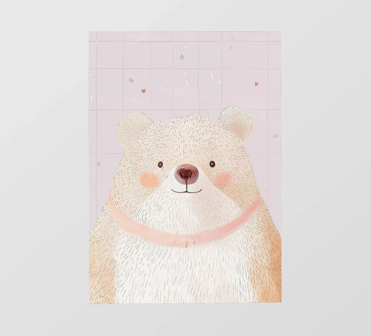 Cute Bear Print for Nursery, Kids Wall Art, Animal Print Art pvc cover by Little Lola