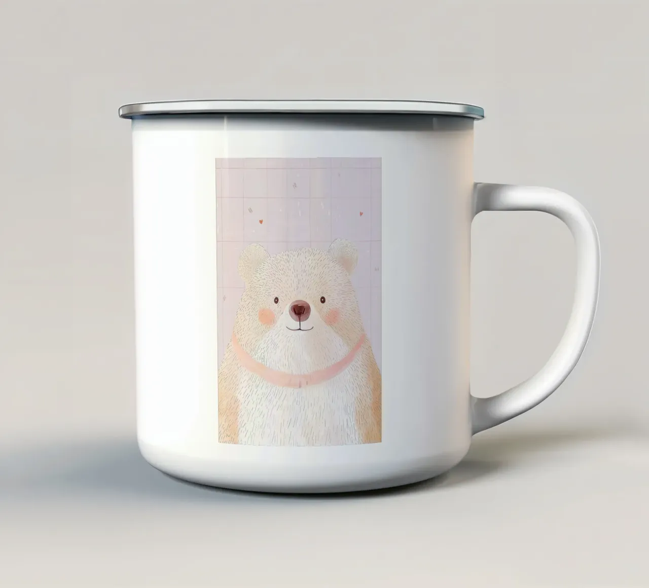 Stampa di un simpatico orso per la cameretta, arte da parete per bambini, stampa di un animale tazza in smalto da Little Lola