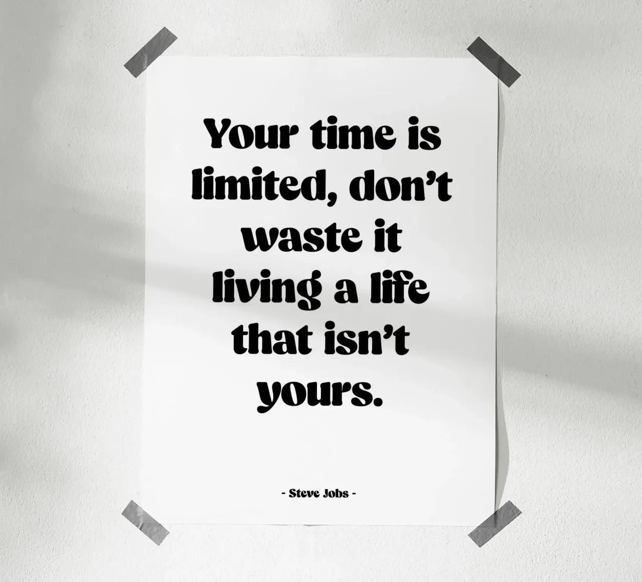 Citazione "Il vostro tempo è limitato" poster da Wall of Words