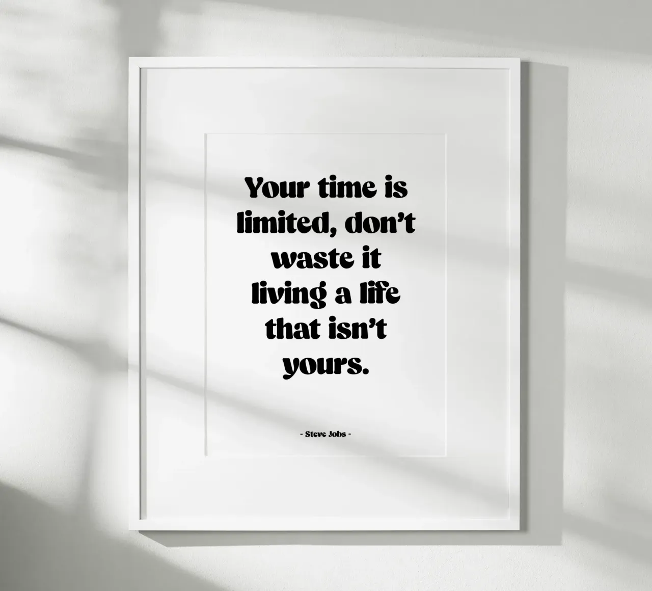Citazione "Il vostro tempo è limitato" poster da Wall of Words