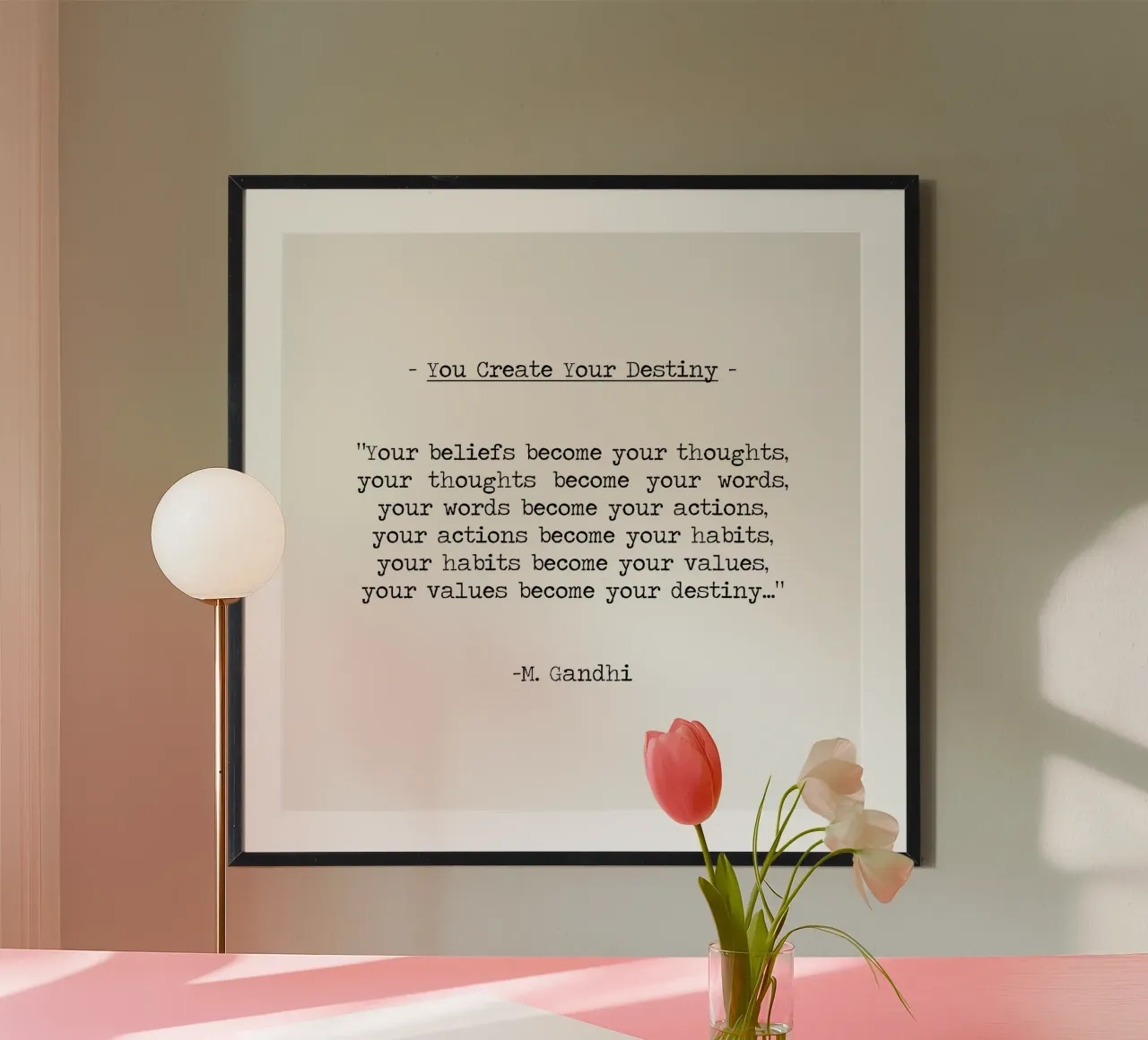 Vos croyances deviennent vos pensées et vos mots - Citation de Gandhi hahnemühle de Summer Soul Co. - Quotes