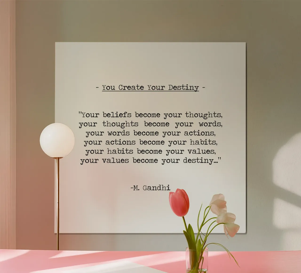 Vos croyances deviennent vos pensées et vos mots - Citation de Gandhi hahnemühle de Summer Soul Co. - Quotes